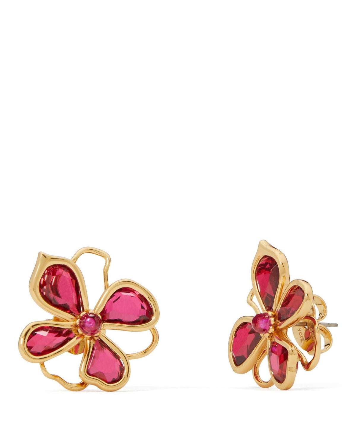 KD898-floral shimmer studs-Red