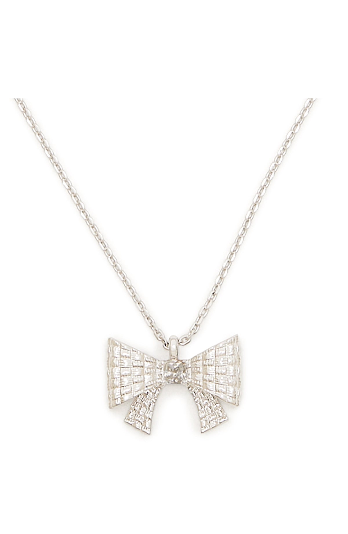 KD971_Wrapped In A Bow Mini Pendant_Clear/Silver