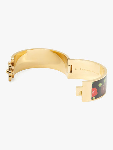 heritage spade flower wide hinged bangle