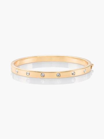 WBRUB744-Clear/Gold-set in stone hinged bangle