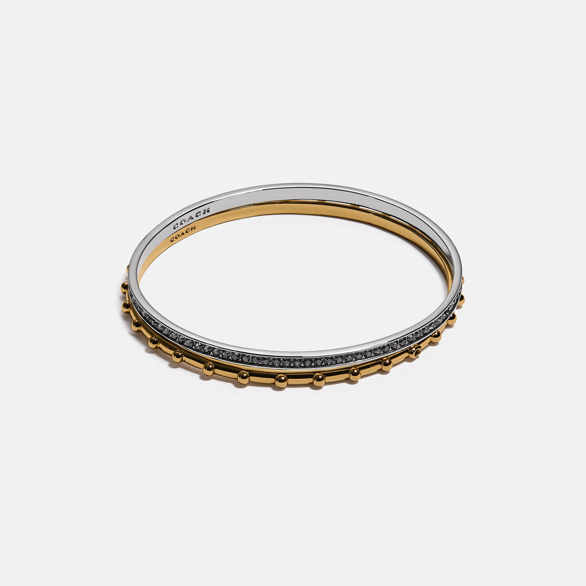 COACH-Pegged and Pave Bangle Set of 2-C1006-GD/SV