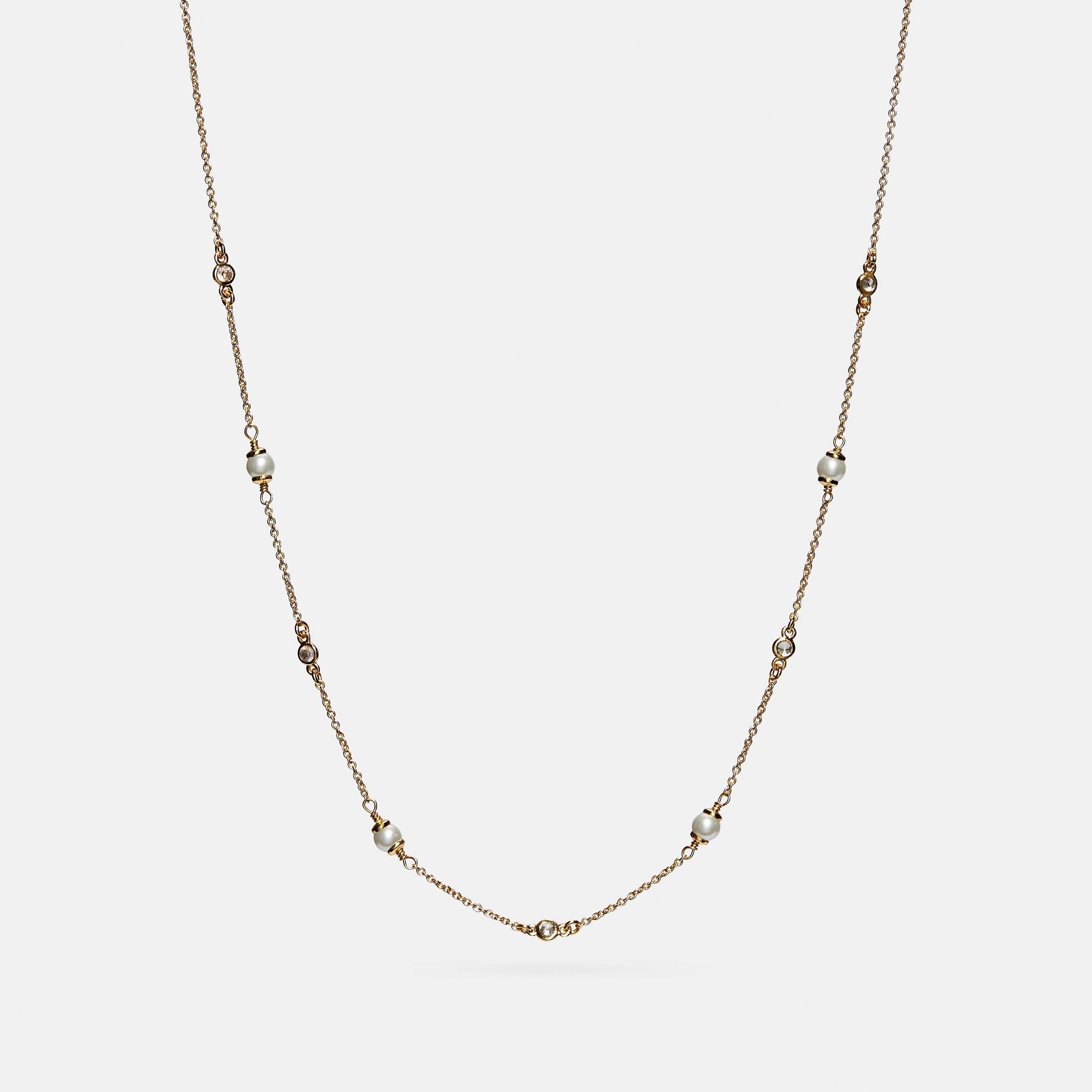 COACH-Classic Crystal Pearl Necklace-C2638-GLD