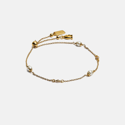 COACH-Classic Pearl Slider Bracelet-C2640-GLD