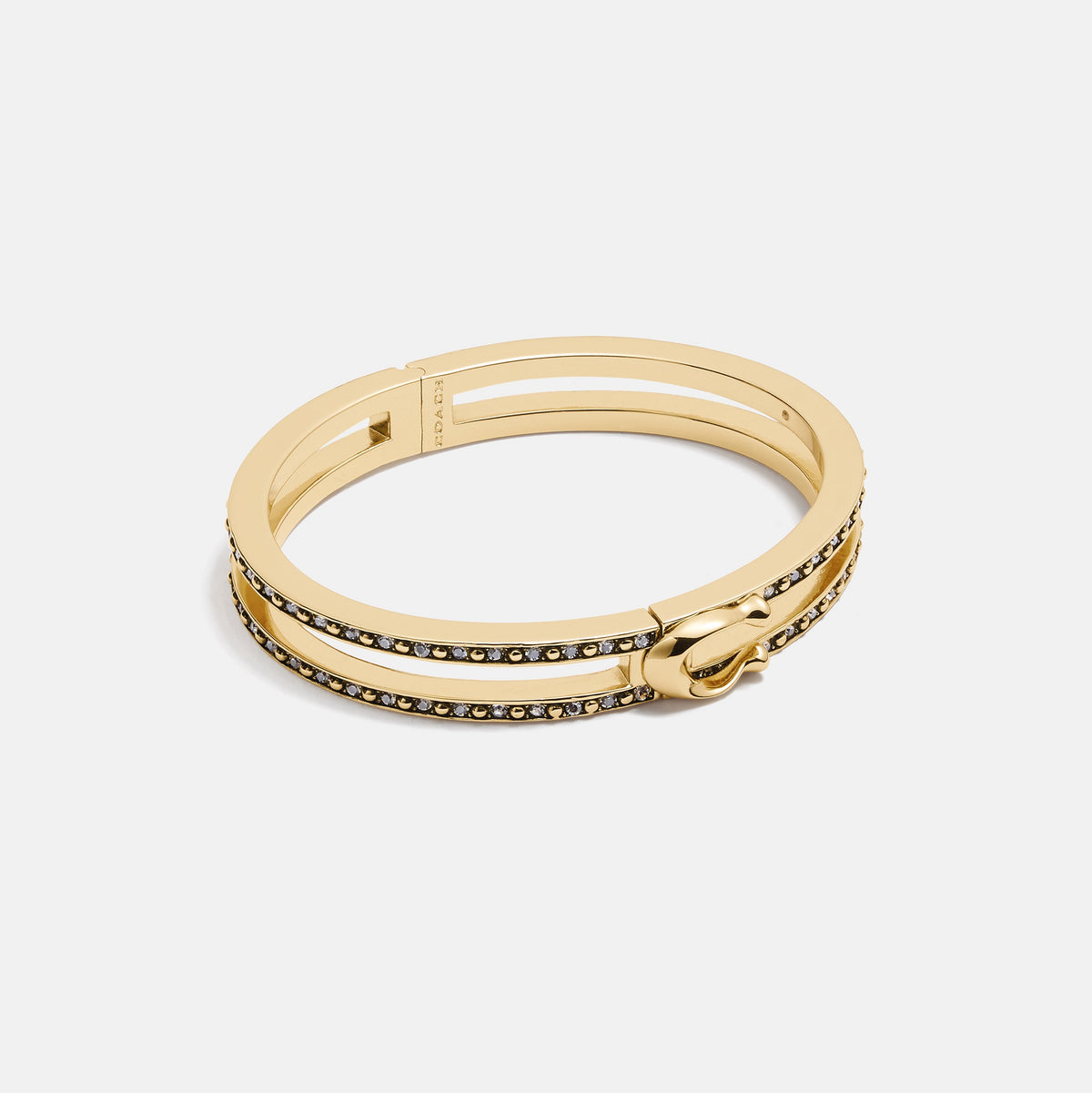COACH-Double Row Pave C Hinged Bangle-C3110-gld