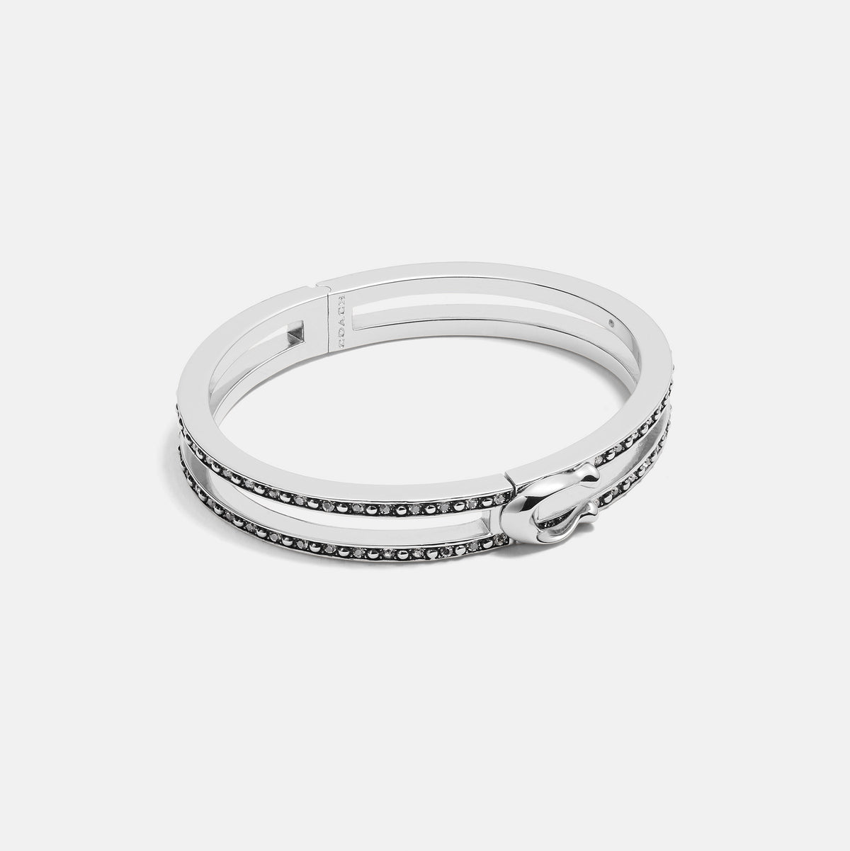 COACH-Double Row Pave C Hinged Bangle-C3110-slv