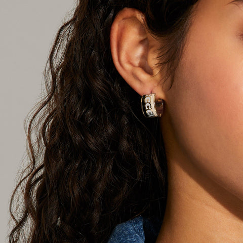 Signature Enamel Hoop Earrings - COACH Saudi Arabia Official Site