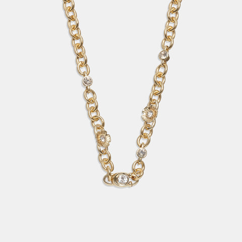 Signature And Stone Chain Necklace