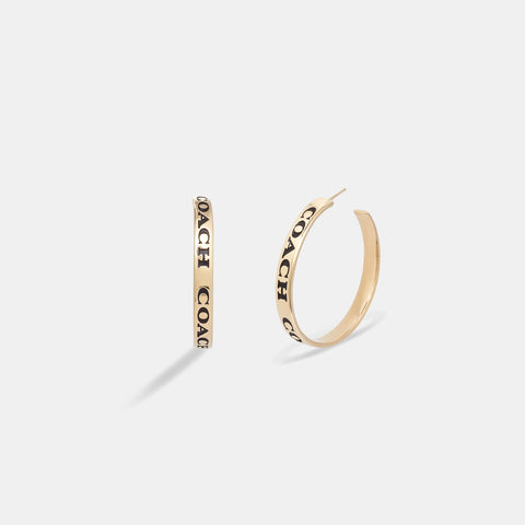 Coach Pegged Hoop Earrings